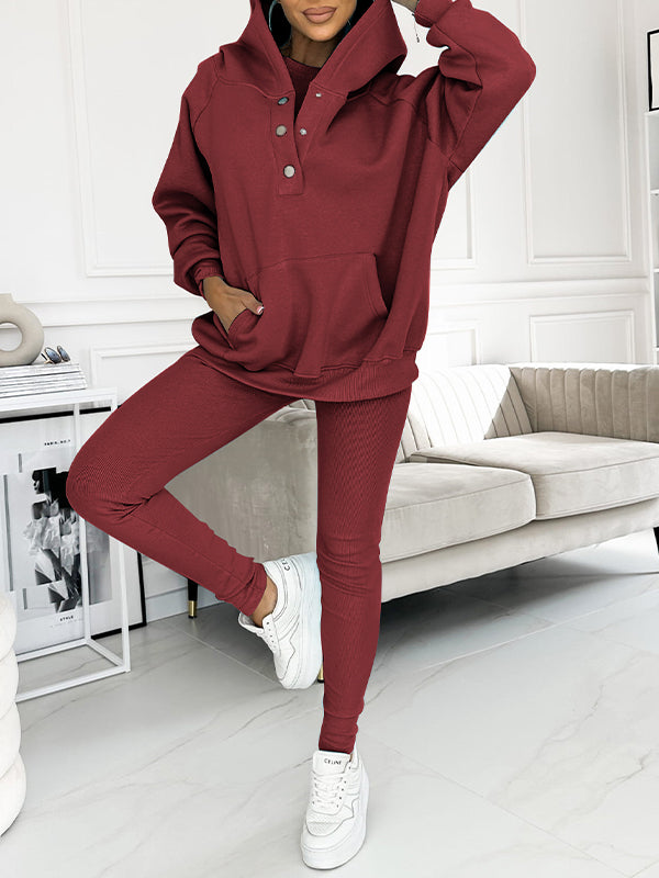 Wolff | Set Oversize Hoodie Leggings Loungewear Set Damenbekleidung