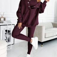 WW | Set Oversize Hoodie Leggings Loungewear Set Damenbekleidung
