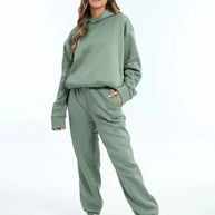 WW | Bequeme Kapuzenpullover- und Jogginghosen-Set für Frauen