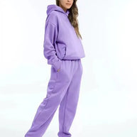 WW | Bequeme Kapuzenpullover- und Jogginghosen-Set für Frauen