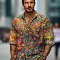 WW | Künstlerisches Button Down Sommerhemd Für Herren
