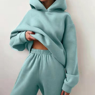 WW | Trainingsanzug Lässiges 2-teiliges Hoodie & Sweatpants Set für Damen