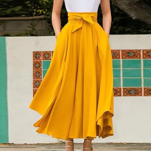 WW | Lange Vintage Hohe Taille Große Gürtel Einfarbig