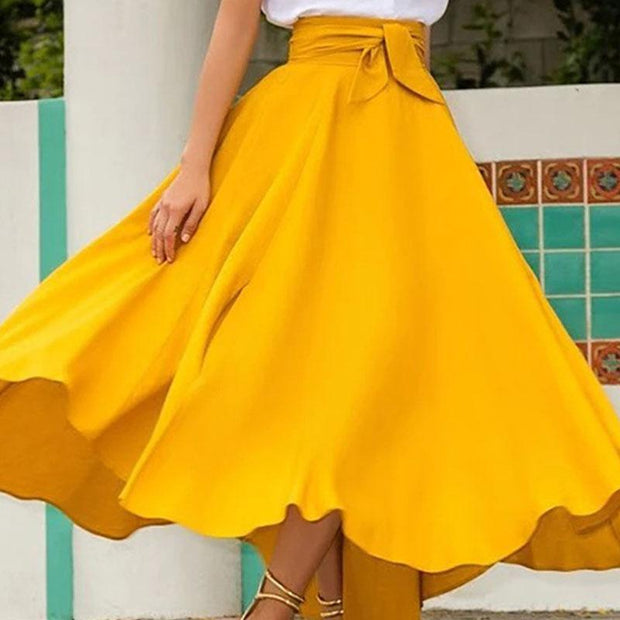 WW | Lange Vintage Hohe Taille Große Gürtel Einfarbig