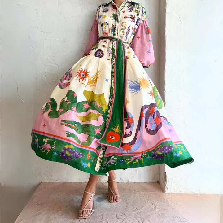 WW | Italienisches Maxikleid Mit Fließendem Design Für Frauen