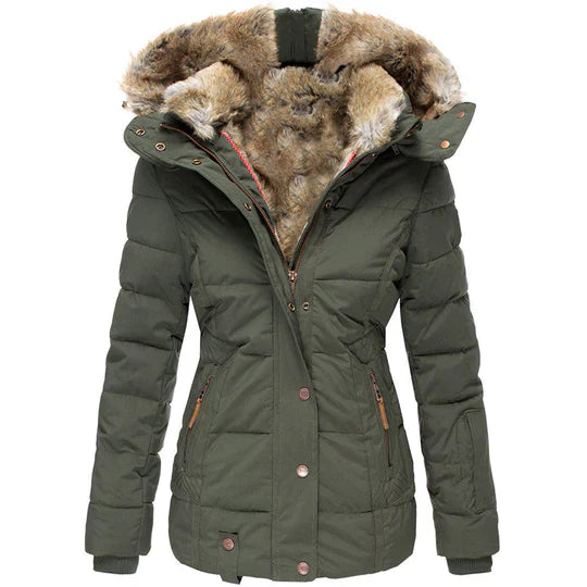 WOLFF - Warme Winterjacke mit Fellkapuze