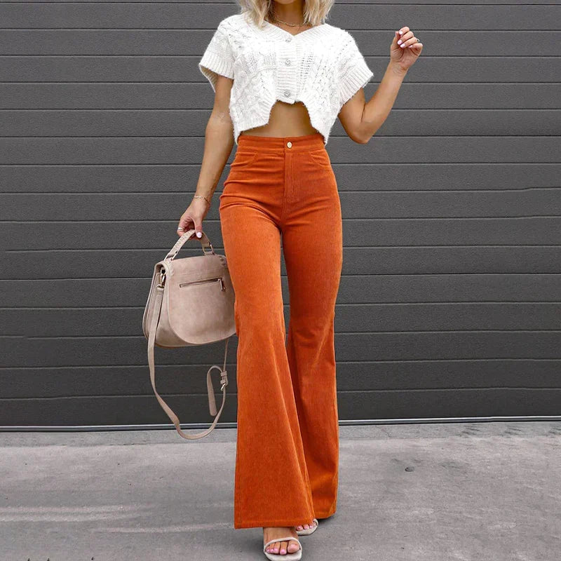 W&W Mode | Corduroy-Hose - Hohe Taille Damenhose für einen trendigen Look