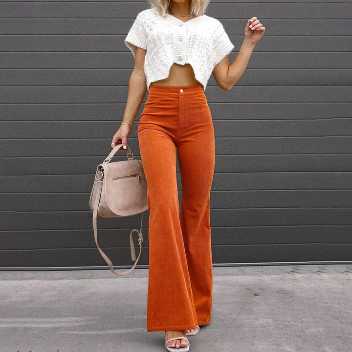 W&W Mode | Corduroy-Hose - Hohe Taille Damenhose für einen trendigen Look