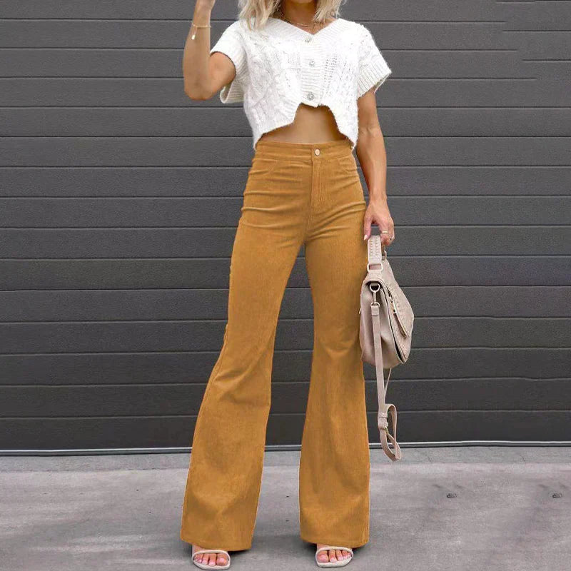 WW | Corduroy-Hose - Hohe Taille Damenhose für einen trendigen Look