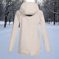 WW | Hooded Raincoat - Thigh-Length Zip Front Raincoat