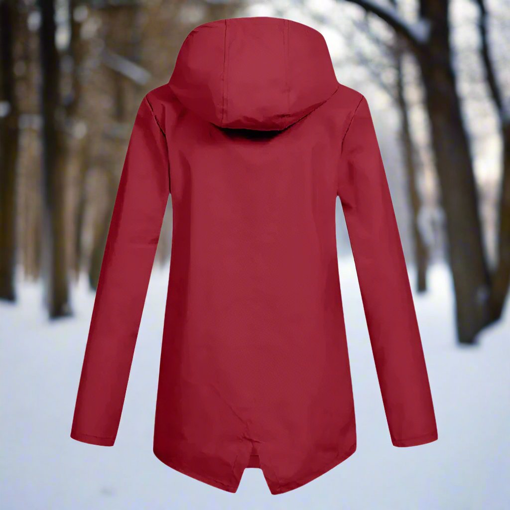 WW | Hooded Raincoat - Thigh-Length Zip Front Raincoat