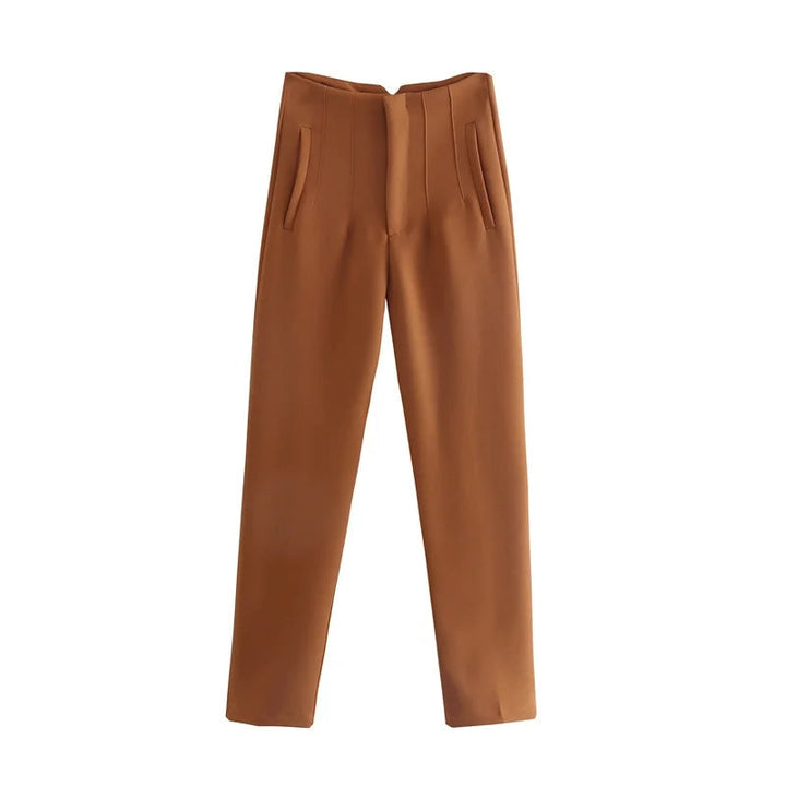 W&W Mode Vintage Hose mit geradem Reißverschluss und erhöhter Taille