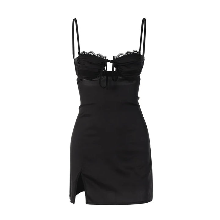 Damen Spitzen-Minikleid mit Spaghettiträgern