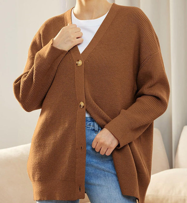 W&W Mode | Strickjacke Übergröße Knopfleiste Strickjacke Damenbekleidung