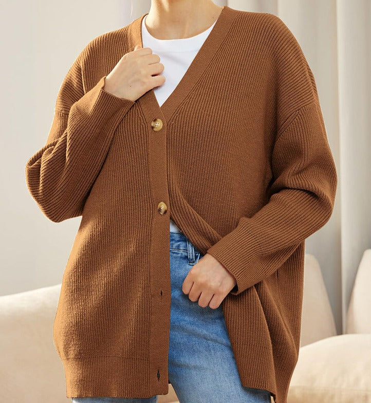 WW | Strickjacke Übergröße Knopfleiste Strickjacke Damenbekleidung
