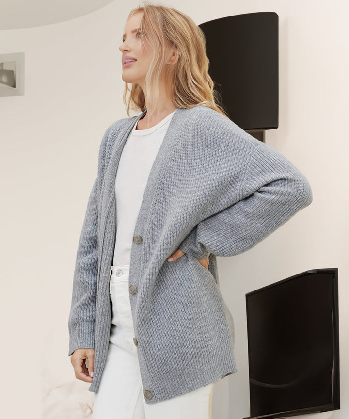W&W Mode | Strickjacke Übergröße Knopfleiste Strickjacke Damenbekleidung