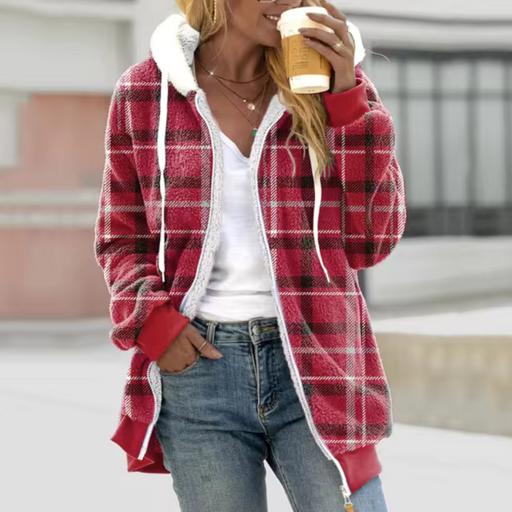 Lange, lässige und dicke Jacke