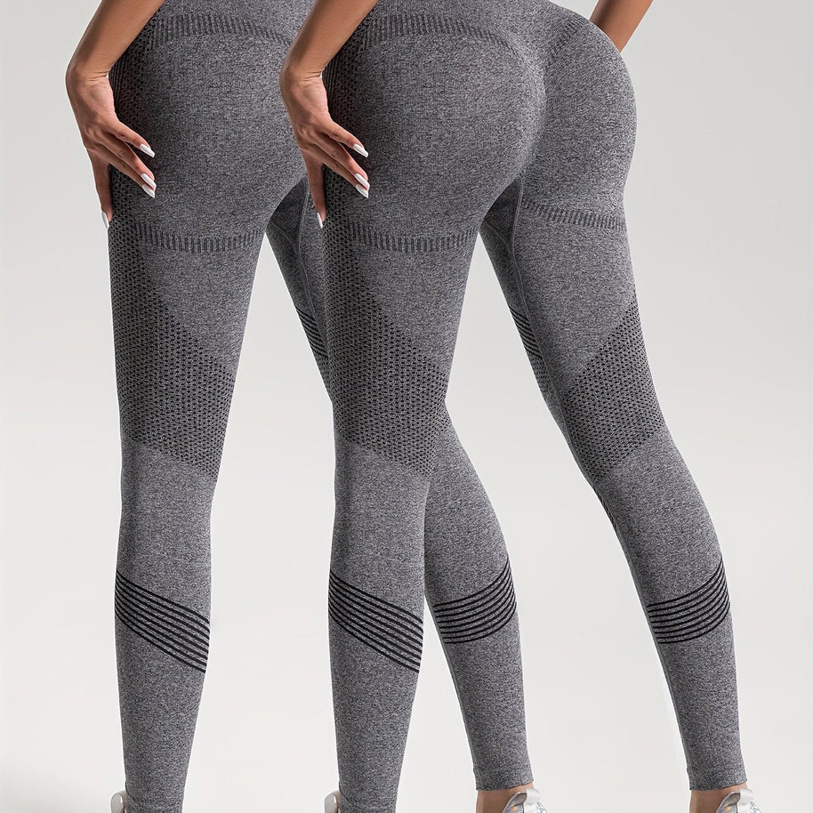 WW | Eleganz Set aus 2 Gepunkteten Fitness-Leggings für Stilvolle Workouts