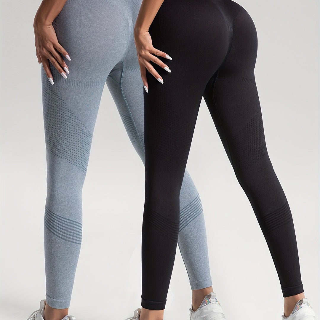 W&W Mode | Eleganz Set aus 2 Gepunkteten Fitness-Leggings für Stilvolle Workouts
