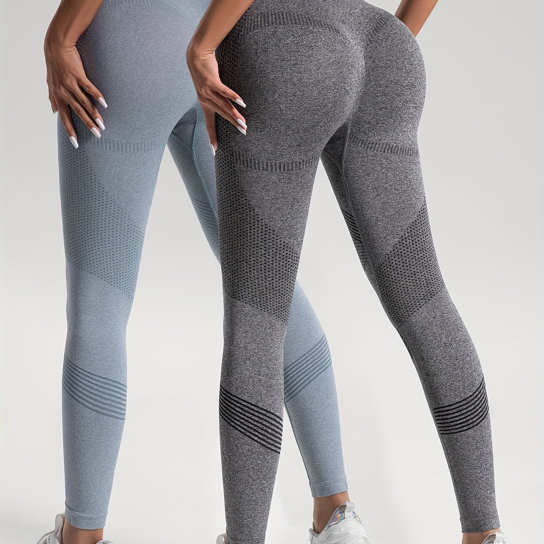 W&W Mode | Eleganz Set aus 2 Gepunkteten Fitness-Leggings für Stilvolle Workouts
