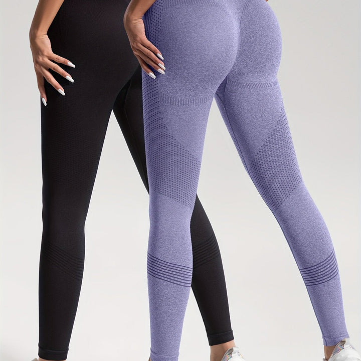 W&W Mode | Eleganz Set aus 2 Gepunkteten Fitness-Leggings für Stilvolle Workouts
