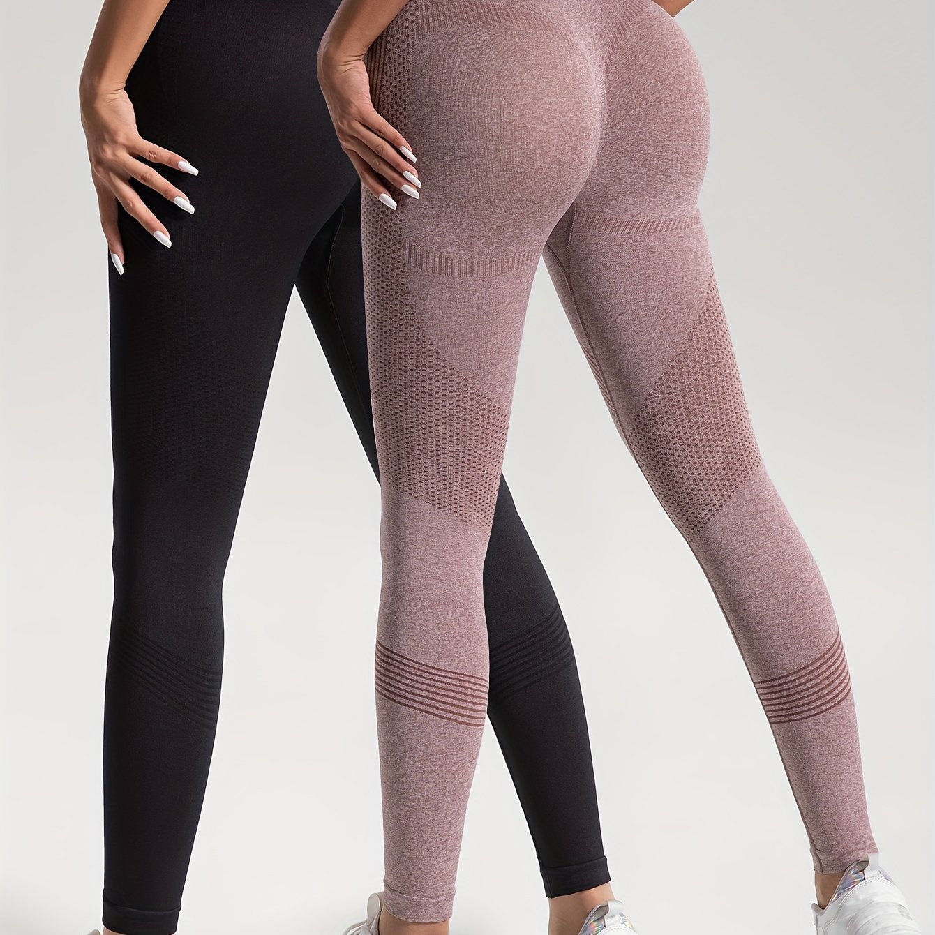 WW | Eleganz Set aus 2 Gepunkteten Fitness-Leggings für Stilvolle Workouts