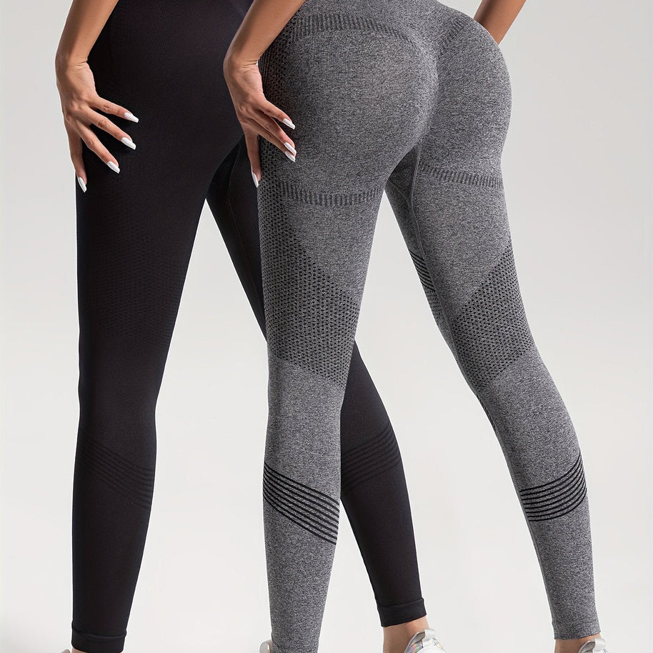 WW | Eleganz Set aus 2 Gepunkteten Fitness-Leggings für Stilvolle Workouts
