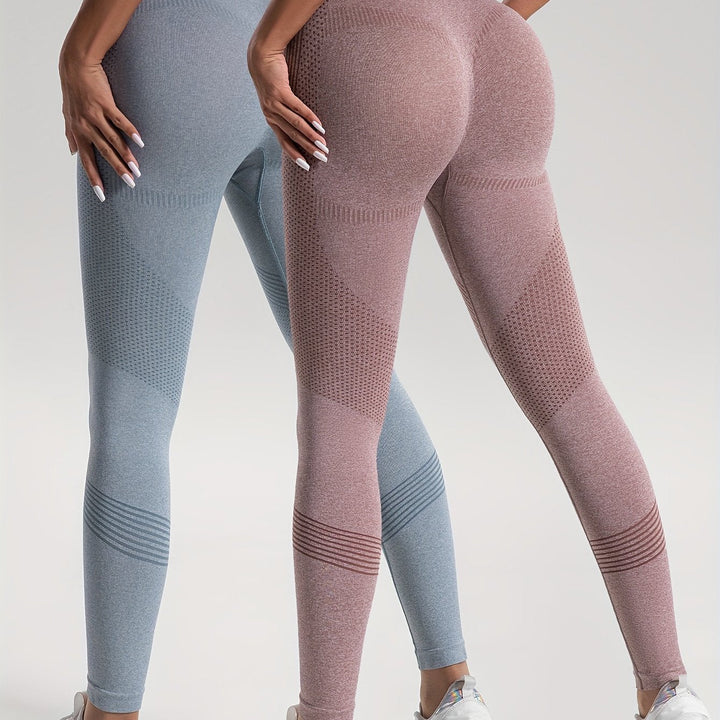 W&W Mode | Eleganz Set aus 2 Gepunkteten Fitness-Leggings für Stilvolle Workouts