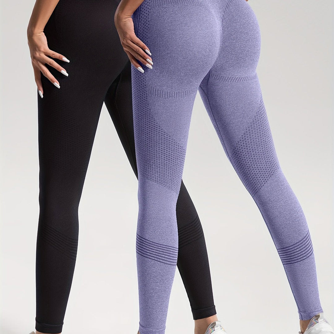 W&W Mode | Eleganz Set aus 2 Gepunkteten Fitness-Leggings für Stilvolle Workouts