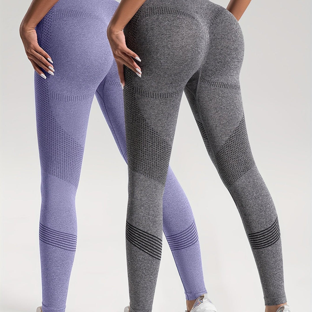 W&W Mode | Eleganz Set aus 2 Gepunkteten Fitness-Leggings für Stilvolle Workouts