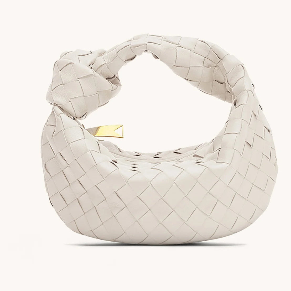 WW | Luxuriöse Geflochtene Handtasche Mit Knopfdetail