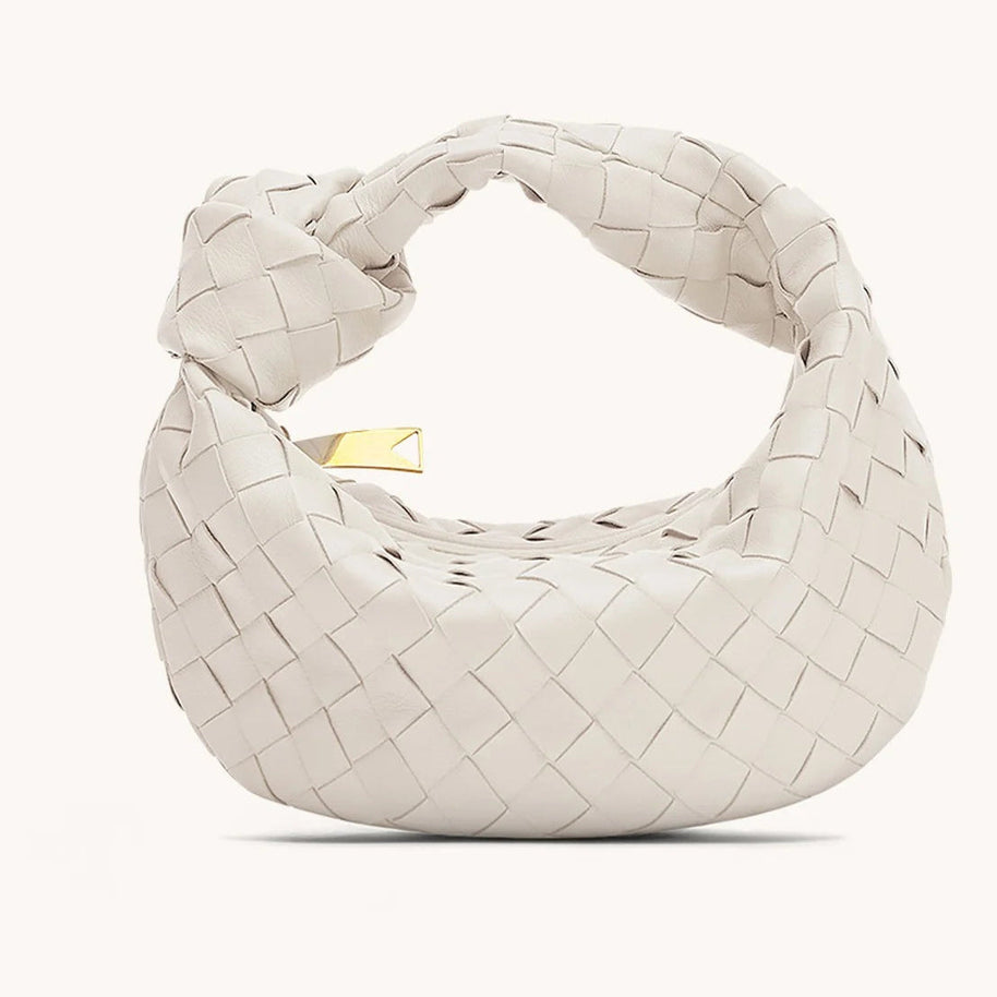 WW | Luxuriöse Geflochtene Handtasche Mit Knopfdetail