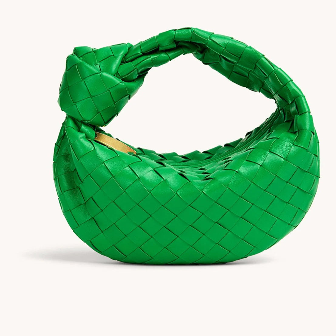 WW | Luxuriöse Geflochtene Handtasche Mit Knopfdetail