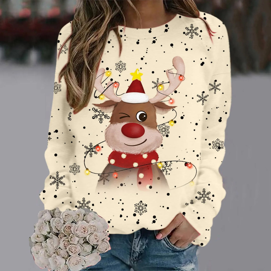 W&W Mode | Weihnachts-Pullover für Frauen - Weiches 3D-Rentier-Design & Warmer Komfort für die Feiertage