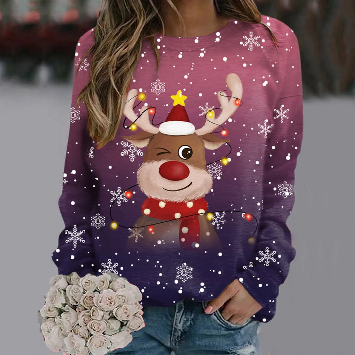 W&W Mode | Weihnachts-Pullover für Frauen - Weiches 3D-Rentier-Design & Warmer Komfort für die Feiertage