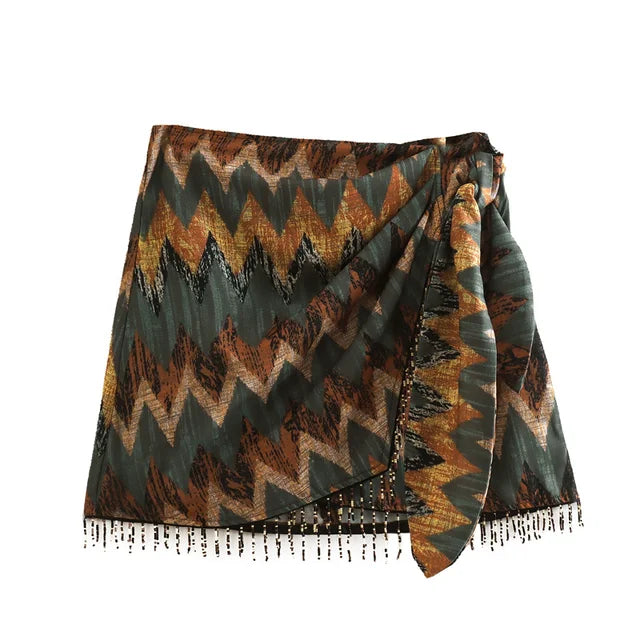 Vintage Geometrisch Gemusterter Minirock
