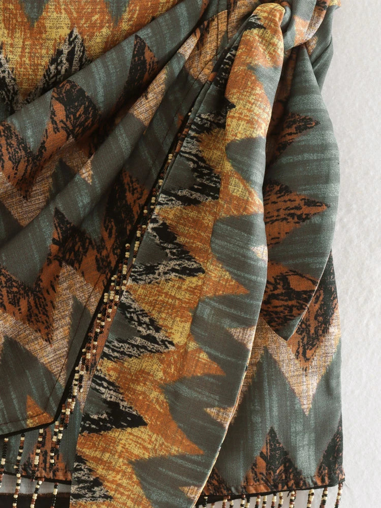 Vintage Geometrisch Gemusterter Minirock