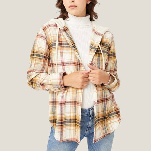 W&W Mode - Elegante Kapuzenjacke mit Karodesign