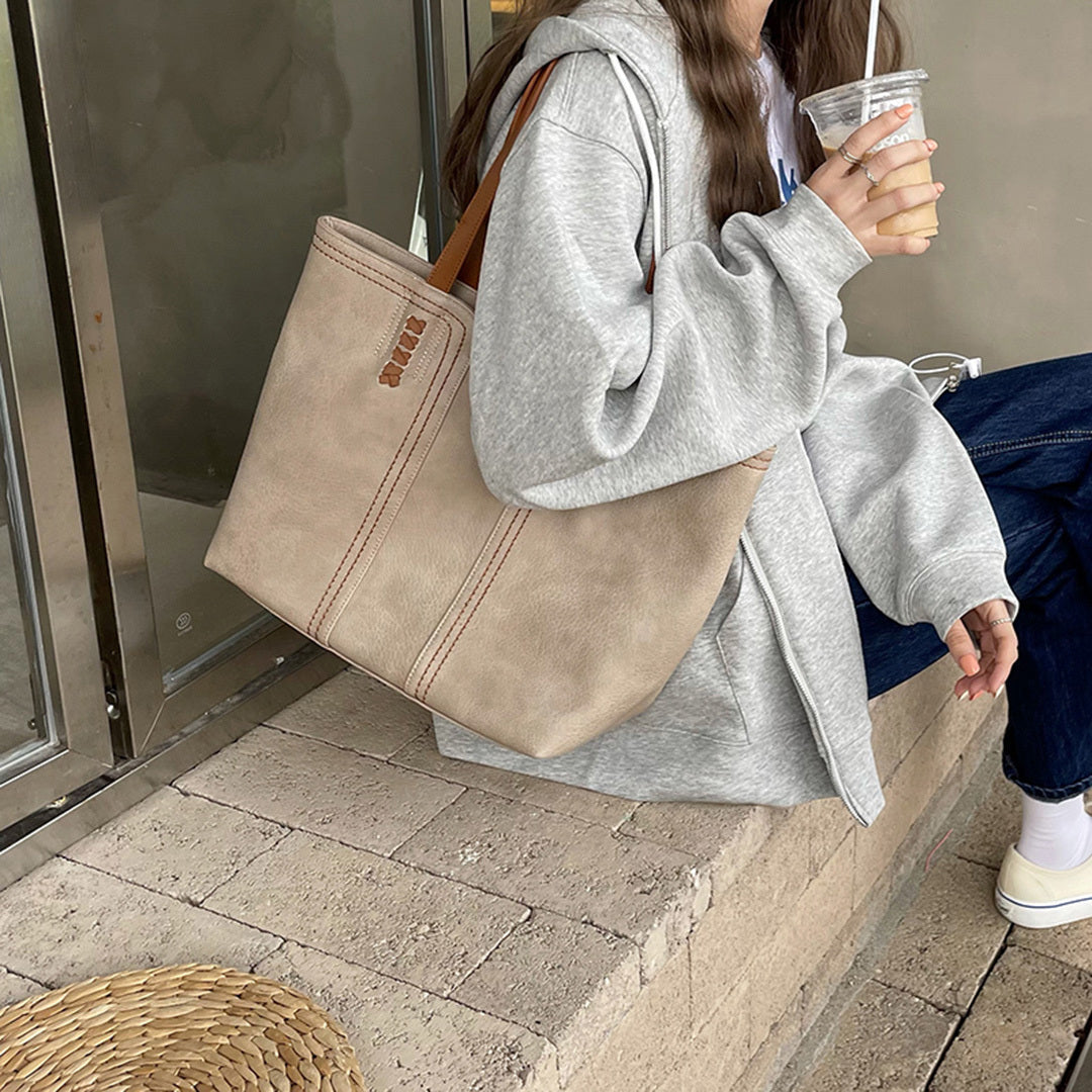 W&W Mode | Minimalistische Kunstleder Tragetasche für Frauen