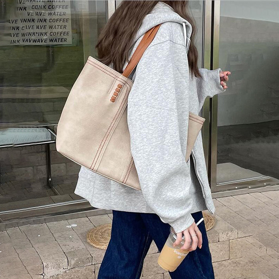 WW | Minimalistische Kunstleder Tragetasche für Frauen