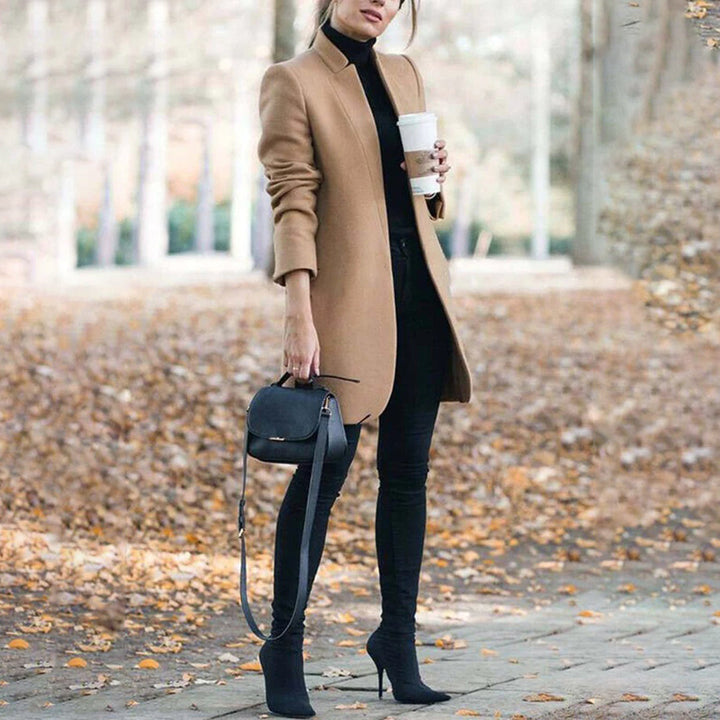 W&W Mode - Damen klassischer kragenloser Mantel