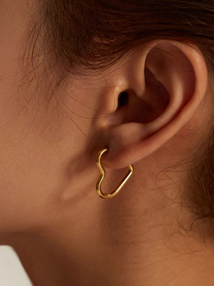 W&W Mode | Ohrringe Gold in Herzform Aus Hochwertiger Qualität