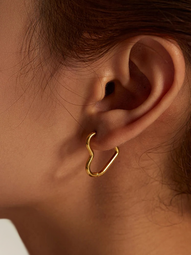 WW | Ohrringe Gold in Herzform Aus Hochwertiger Qualität