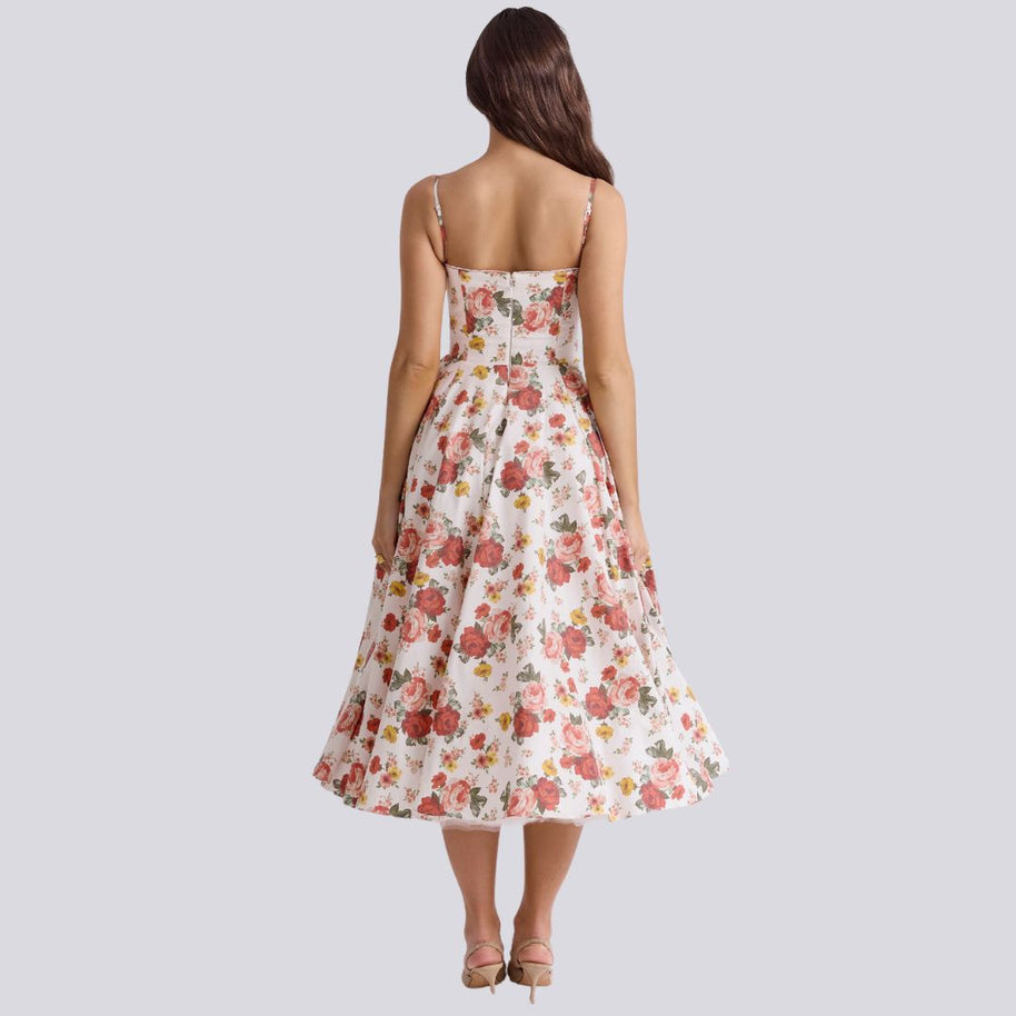 WW | Stilvolle V-Ausschnitt A-Linien Maxi Kleid