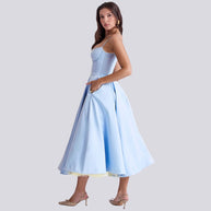 WW | Stilvolle V-Ausschnitt A-Linien Maxi Kleid