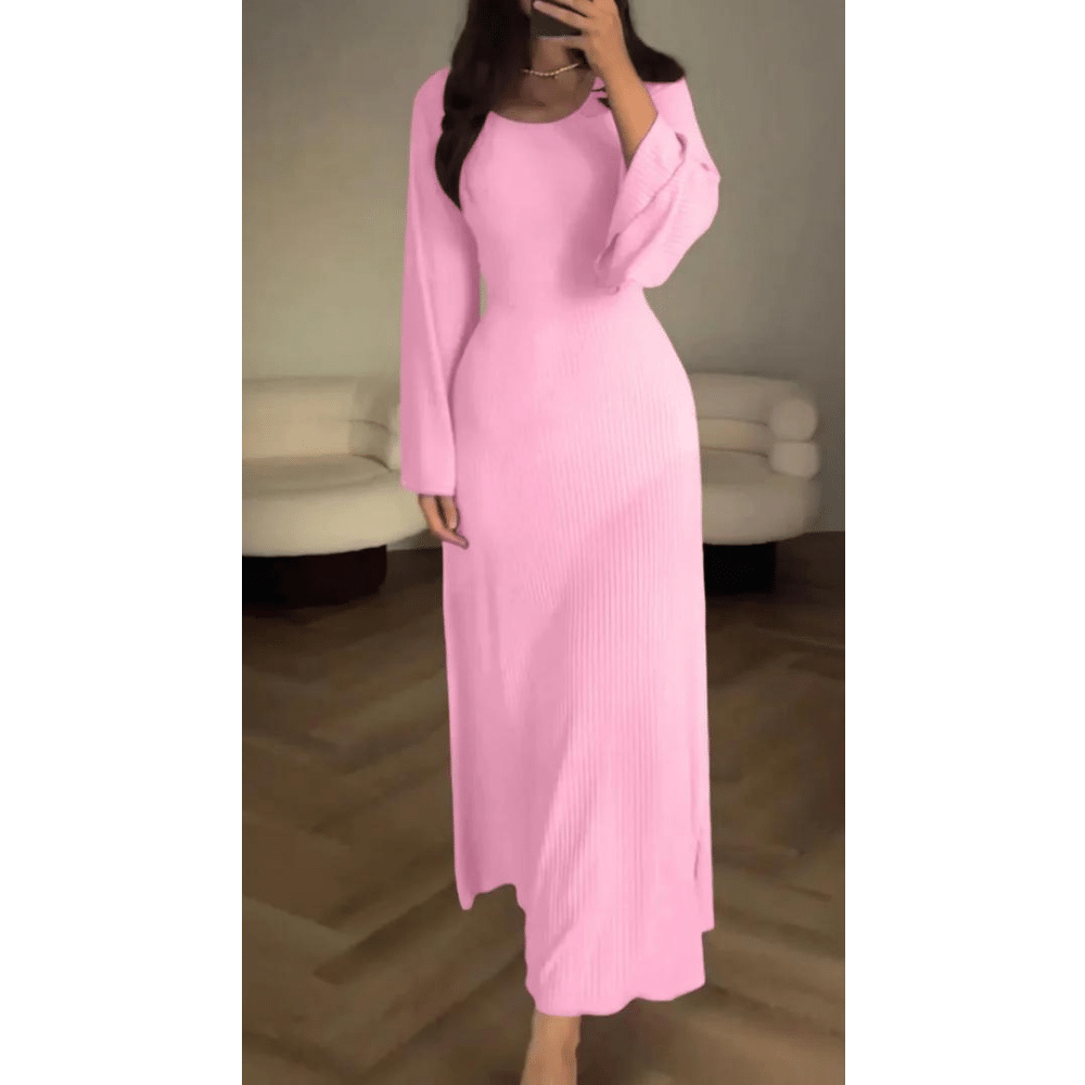 W&W Mode - Elegantes langes rundes Rippendress