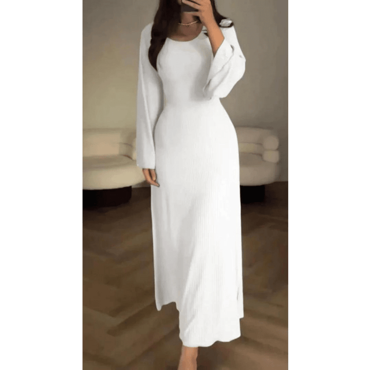 W&W Mode - Elegantes langes rundes Rippendress