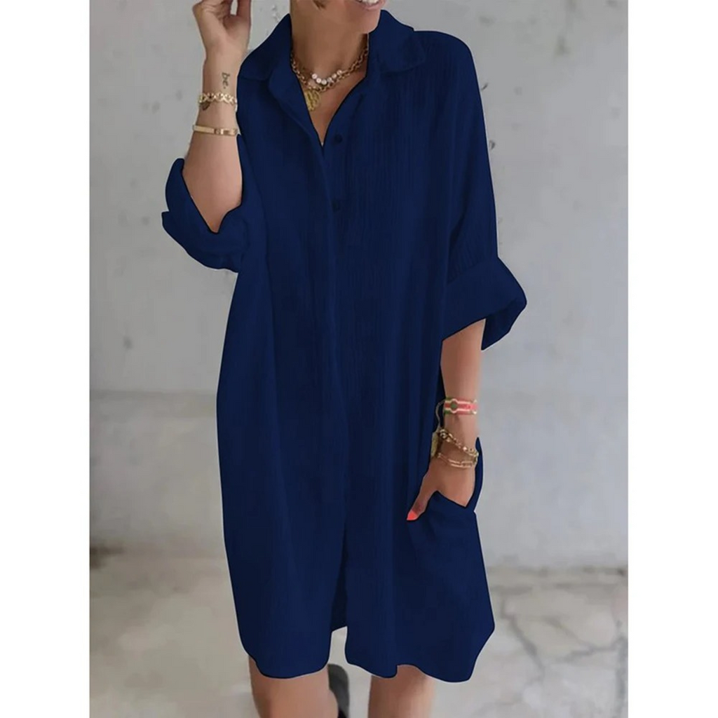 WW | Blusenkleid mit Kragen und Knopfleiste