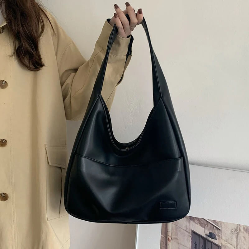 Hobo-Umhängetasche aus Kunstleder Kuriertasche