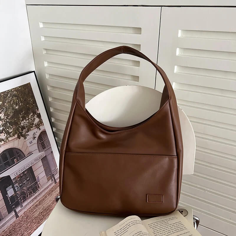 Hobo-Umhängetasche aus Kunstleder Kuriertasche
